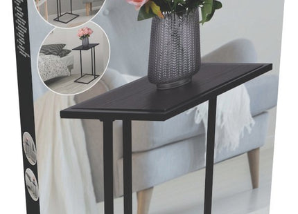 Arti Casa Bijzettafel - Metaal en MDF - 58 x 33 x 33 CM - Nachtkastje - Plantentafel - Laptoptafel - Industriële Uitstraling - Zwart - MBDeals.nl