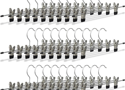 Relaxdays - Broekhanger - 20 Stuks - Metaal - Verstelbare Klemmen met Antislip