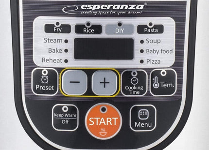 Esperanza - Multicooker - Met Timer - RVS - LCD Display