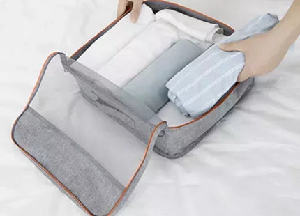 Trizand - Reisorganizer Set - Polyester - 7 Stuks - Grijs/Oranje