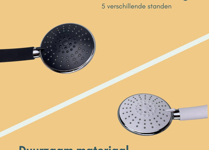 STEGGER - Douchekop - Handdouche - 5 Functies - 12 cm Diameter - Gemakkelijk Schoon te Maken