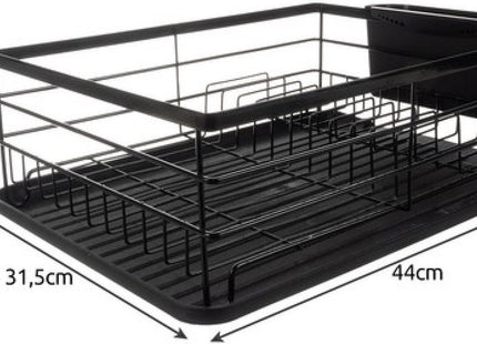 Ruhhy - Staand Afdruiprek - 44 X 31 X 14,5 Cm - Staal + PP - Bestand Tegen Beschadiging & Vocht