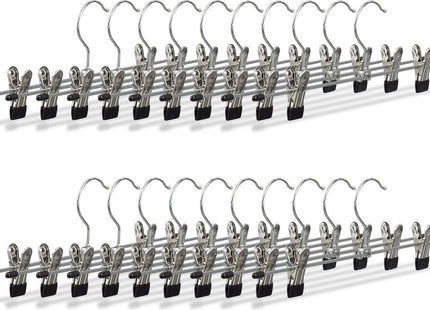 Relaxdays - Broekhanger - 20 Stuks - Metaal - Verstelbare Klemmen met Antislip