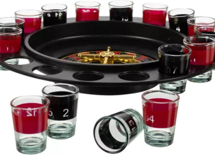 Malatec - Alcohol Roulette Spel - Met 16 Glazen - Vanaf 18 Jaar - Afmetingen 29 X 6.5 Cm