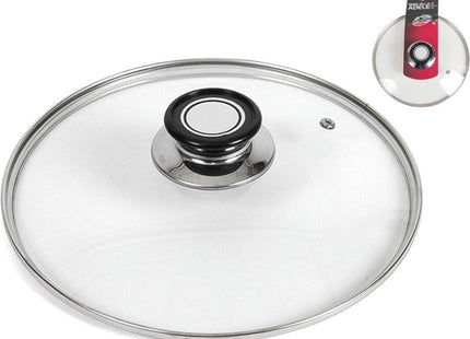 Gerimport - Universele Pannendeksel - 28 Cm - Glas - Met Stoomgaatje