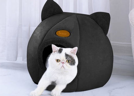 Purlov - Pluche Kattenbed - Polyester & PP-Katoen - Geschikt voor Katten tot 6 Kg - 36 X 33 Cm