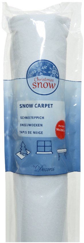 Decoris sneeuwdeken op rol, wit, 350 x 90 cm, ondergrond voor kerstdorp