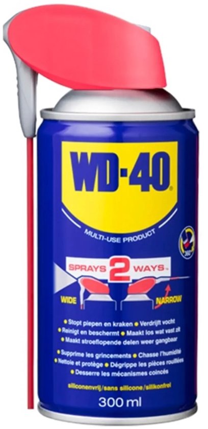 Multispray 300 ml met spuitrietje tegen roest, vocht en piepende scharnieren