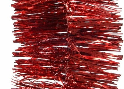Decoris kerstslingers rood lametta 270 cm glanzend, set van 2