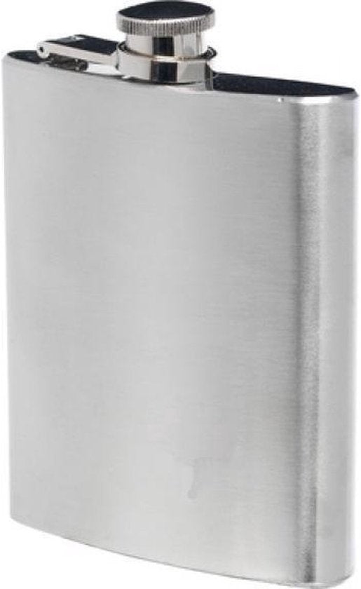 STEGGER heupfles 200 ml van roestvrij staal, zilver met chroomafwerking