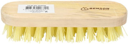 Benson schrobborstel met houten handvat 20 cm, rechthoekig en bruin