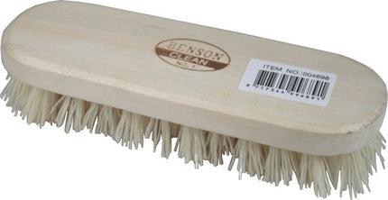 Benson schrobborstel met houten handvat 20 cm, rechthoekig en bruin