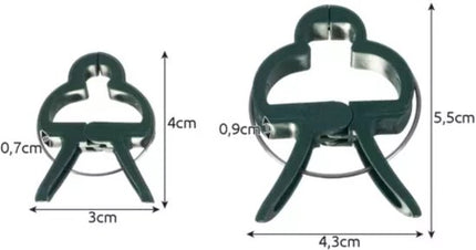 Plantenclips set van 108 stuks in 2 maten voor pot- en tuinplanten, groen