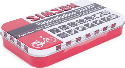 Simson complete bandenreparatieset voor de fiets 23-delig met bandenlichters en solutie