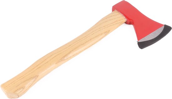 Benson handbijl met wigvormig blad en houten steel, 600 gram, rood