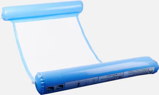 Waterhangmat opblaasbaar met hoofdsteun, donkerblauw 128 x 80 cm