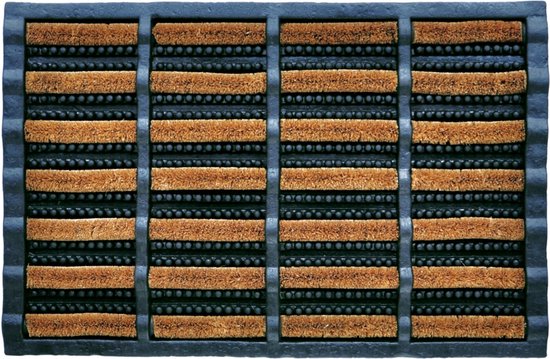 Benson rubberen deurmat met kokosborstels, 40 x 60 cm, bruin, voor buiten