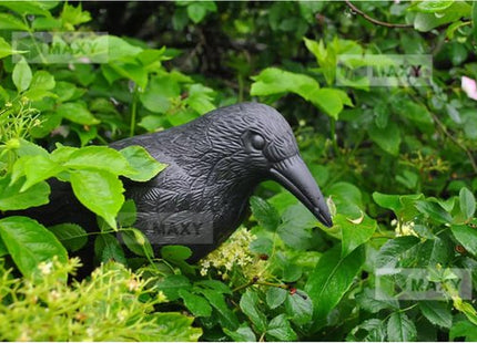 Ruhhy vogelverschrikker kraai zwart 38 cm met ophanghaak voor tuin en balkon