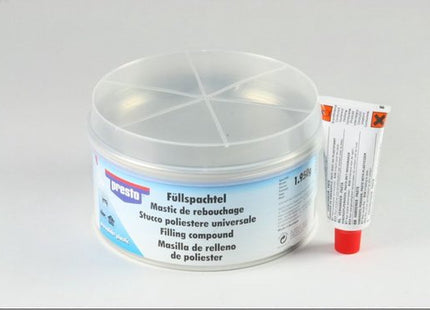 Polyester plamuur 2-componenten 2 kg met tube verharder voor metaal, hout en beton