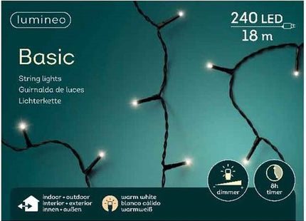 Kerstverlichting buiten 240 leds extra warm wit 18 meter met timer en dimmer