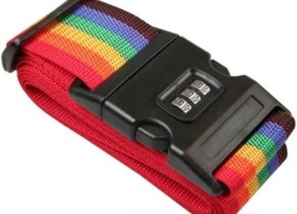 Koffer spanband met cijferslot, 2 stuks, 200 x 6 cm, regenboogkleuren