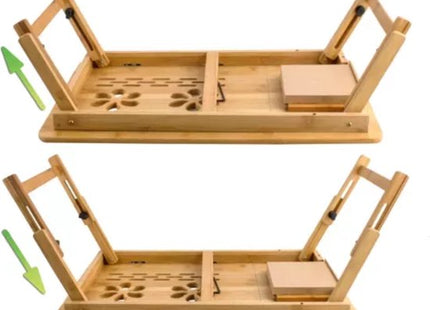 Ruhhy bamboe laptopstandaard verstelbaar voor laptops tot 17 inch met lade