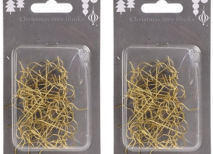 Kerstbalhaakjes goud van metaal, 100 stuks, 3,5 cm