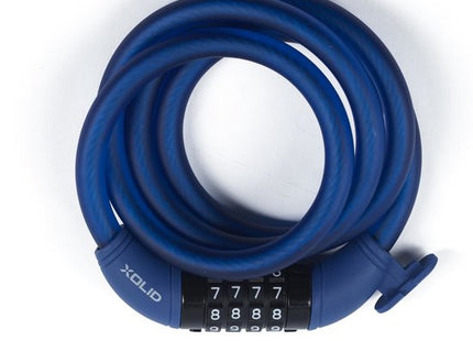 Xolid kabelslot met 4-cijferig cijferslot 120 cm donkerblauw voor fiets en scooter