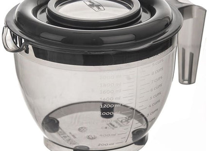 Orion keuken mengkom 2,5 liter met deksel, schenktuit en antislipvoetjes, grijs
