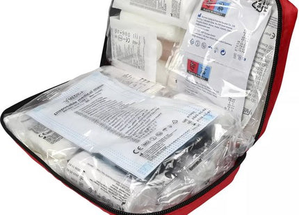 Verbandtrommel auto volgens DIN 13164:2022, EHBO set 44-delig in rode tas