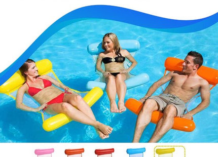 Waterhangmat opblaasbaar geel voor volwassenen en kinderen, 110 x 80 cm