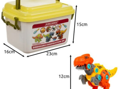 Kruzzel dinosaurus bouwset 4-in-1 met schroevendraaier, 85 bouwblokken