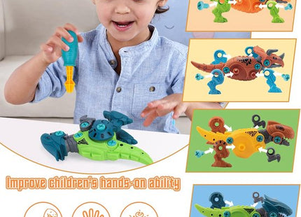 Kruzzel dinosaurus bouwset 4-in-1 met schroevendraaier, 85 bouwblokken