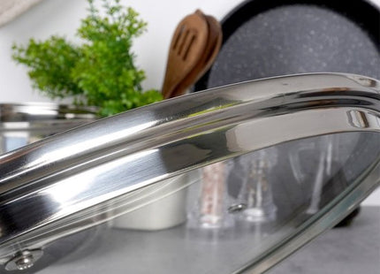 Vilde pannendeksel 32 cm van hittebestendig glas met stoomgat