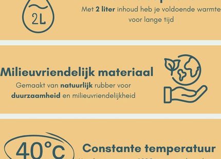STEGGER kruik 2 liter van rubber met zachte pluche hoes, wit
