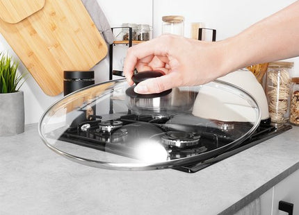 Vilde pannendeksel 32 cm van hittebestendig glas met stoomgat