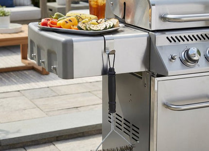 Alpina BBQ borstel met brede kop en kunststof handvat, 17 x 30 cm zwart