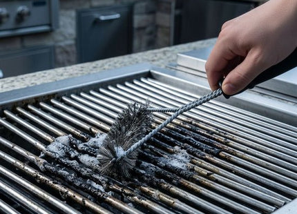 Alpina BBQ borstel met brede kop en kunststof handvat, 17 x 30 cm zwart