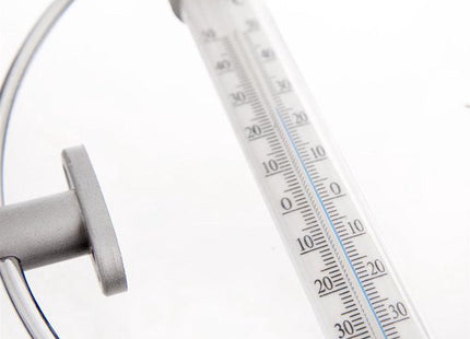 Orion buitenthermometer analoog van roestvrij staal voor aan de muur, 24 cm