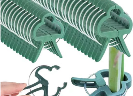Plantenclips set van 108 stuks in 2 maten voor pot- en tuinplanten, groen