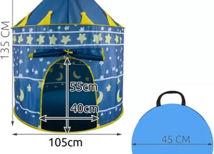Kruzzel - Kinder Tent - Donkerblauw - Opvouwbaar - 135x105 Cm