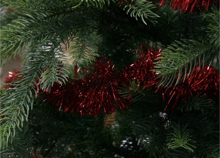 Decoris kerstslingers rood lametta 270 cm glanzend, set van 2