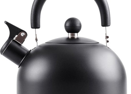 Vilde fluitketel edelstaal mat zwart 2 liter voor gas en inductie