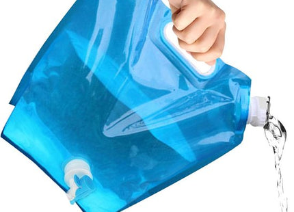 Watercontainer opvouwbaar 5 liter met kraan, blauw, 2 stuks