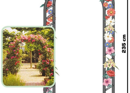 Vilde rozenboog metaal donkergroen 145 x 235 cm voor klimplanten