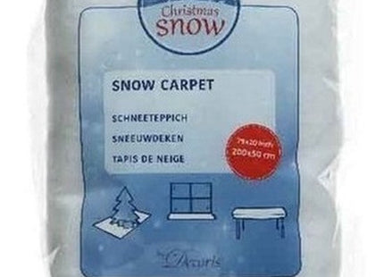 Decoris sneeuwdeken wit met glitter 120 x 80 cm, set van 2