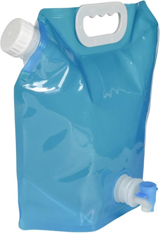 Benson opvouwbare waterzak 5 liter met kraan voor kamperen, blauw