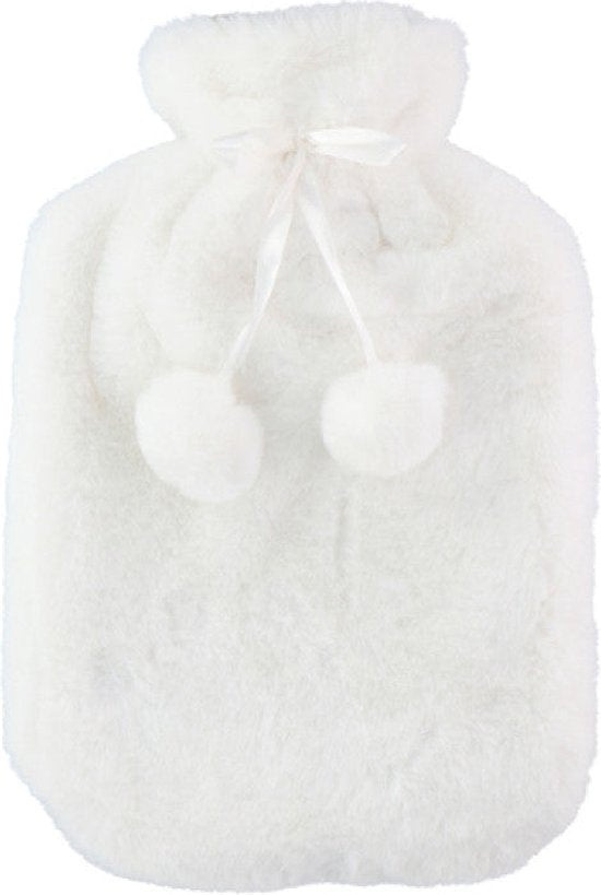 STEGGER kruik 2 liter van rubber met zachte pluche hoes, wit