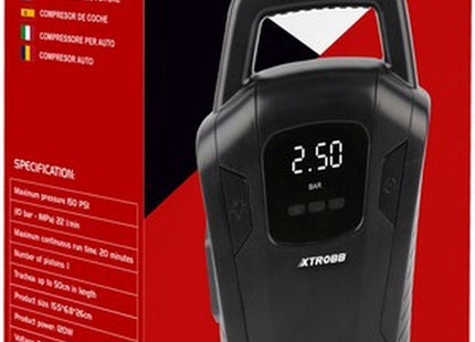 XTROBB - Autocompressor - Maximaal Druk 150 PSI / 10 Bar - 2.8 Meter 12V DC-Kabel - Inclusief Drie Opzetstukken