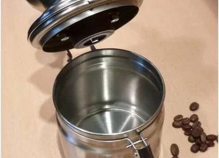 Haushalt - Handmatige Koffiemolen - Opvangbak met Kliksluiting - RVS - Houten Draaiknop